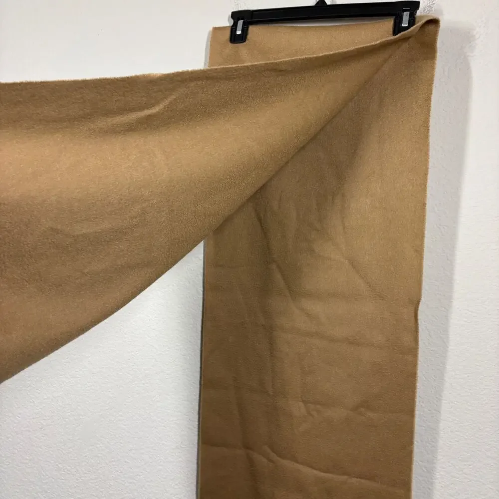 Hilltop Rectangular Scarf Wrap Shawl Brown 100% Pure Cashmere Fringe 40X14.5